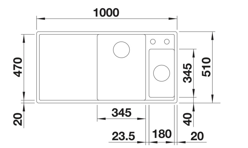 Evier 1 1/2 bassin Blanco 527043 detail 1