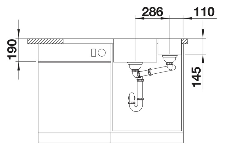 Evier 1 1/2 bassin Blanco 527043 detail 3