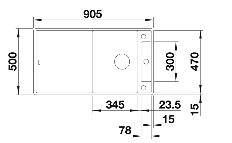 Evier 1 bassin Blanco 527042 detail 1