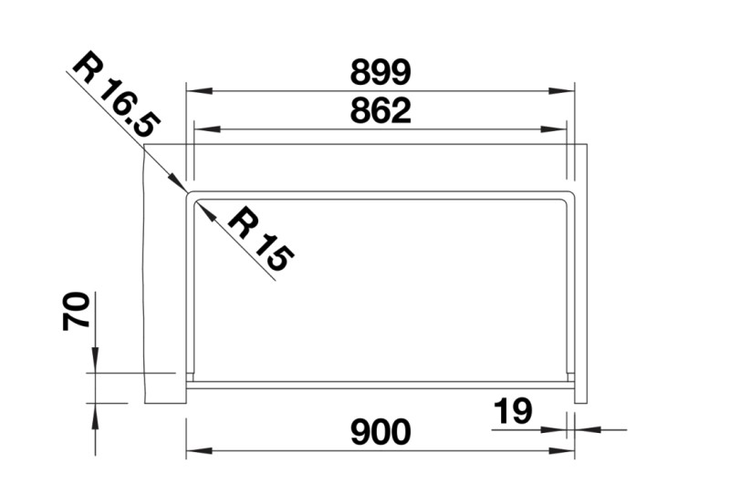 Evier 1 bassin Blanco 526800 detail 2