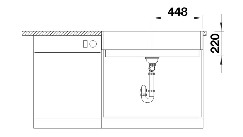 Enkele spoelbak Blanco 526800 detail 3