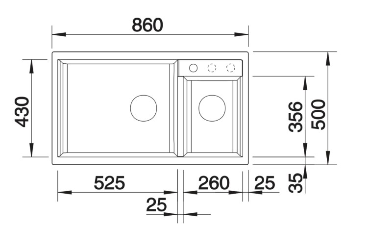 Evier 1 1/2 bassin Blanco 527304 detail 1