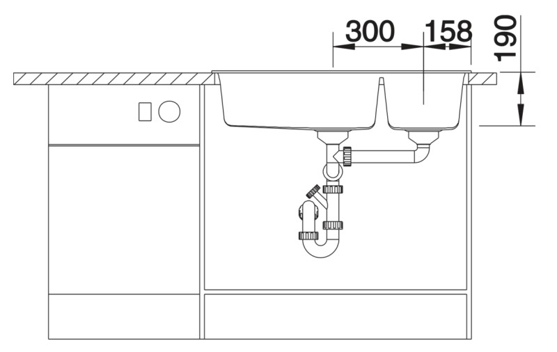 Anderhalve spoelbak Blanco 527304 detail 3