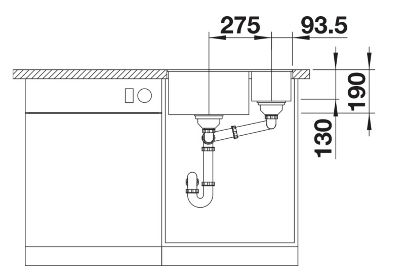 Anderhalve spoelbak Blanco 527345 detail 3