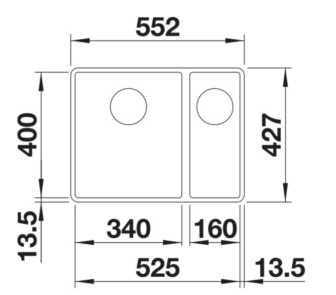 Evier 1 1/2 bassin Blanco 527344/** detail 1