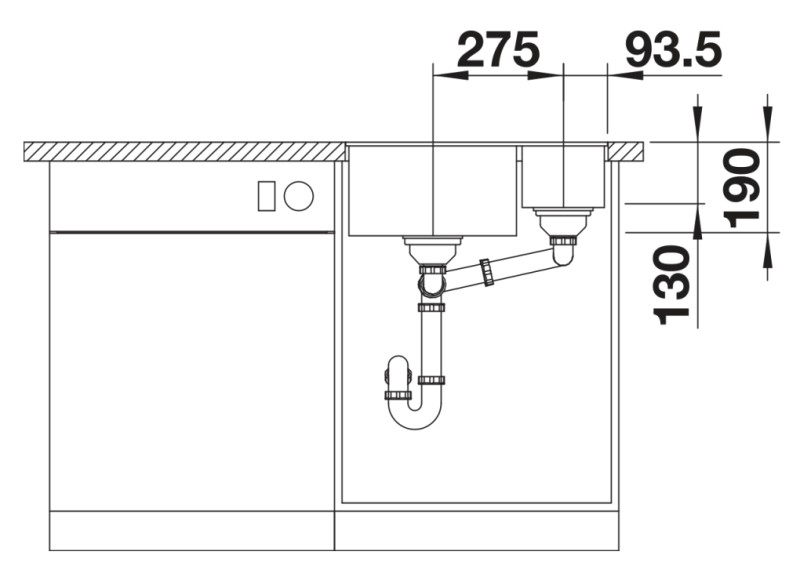 Evier 1 1/2 bassin Blanco 527344/** detail 2