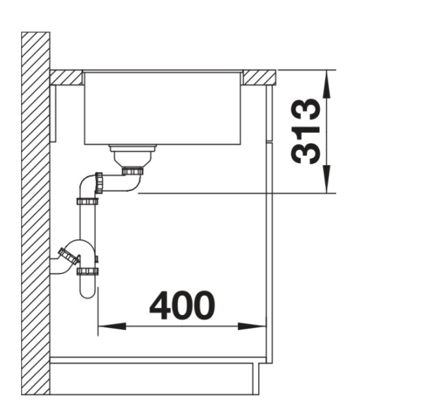 Evier 1 bassin Blanco 527348/** detail 3