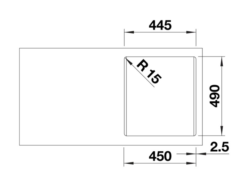 Evier 1 bassin Blanco 527309 detail 2