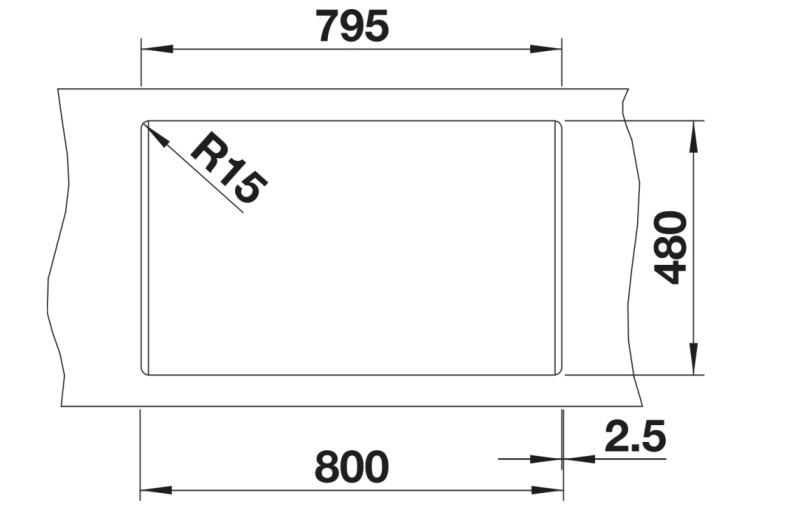 Evier 1 1/2 bassin Blanco 527313 detail 2