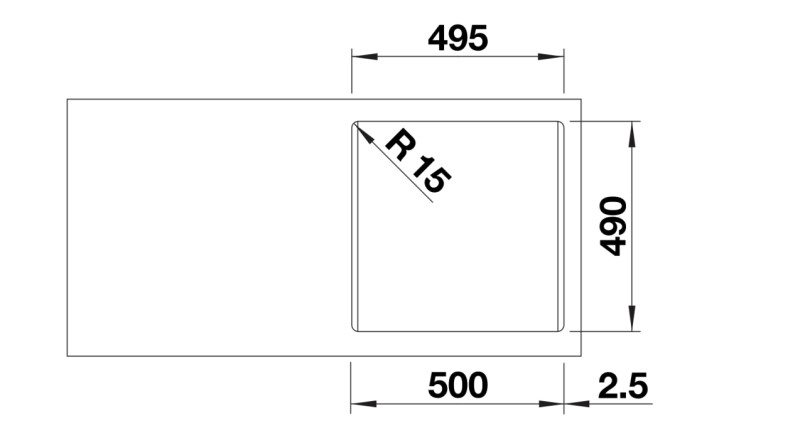 Evier 1 bassin Blanco 527310 detail 2