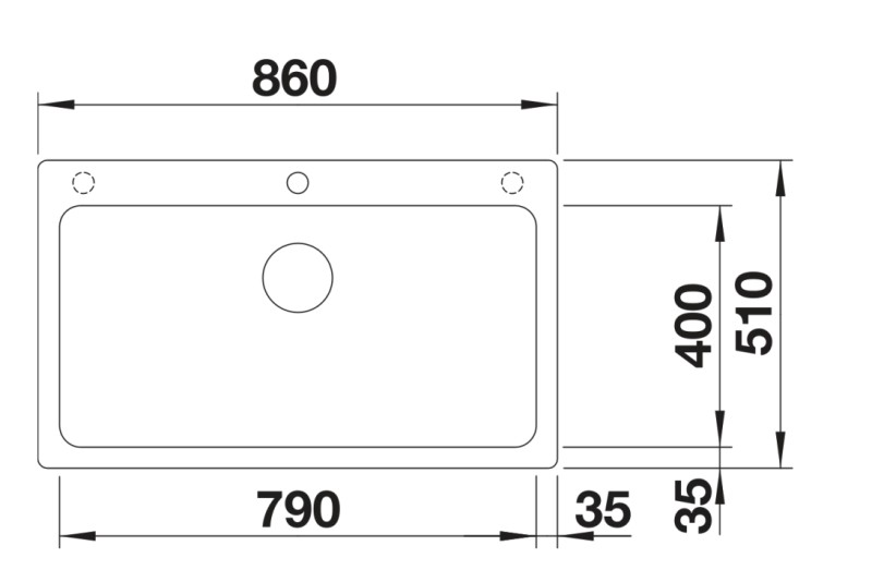 Evier 1 bassin Blanco 527316 detail 1
