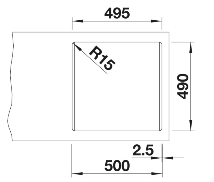 Evier 1 bassin Blanco 527318 detail 2