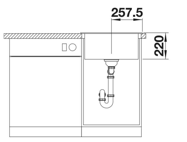 Enkele spoelbak Blanco 527318 detail 3