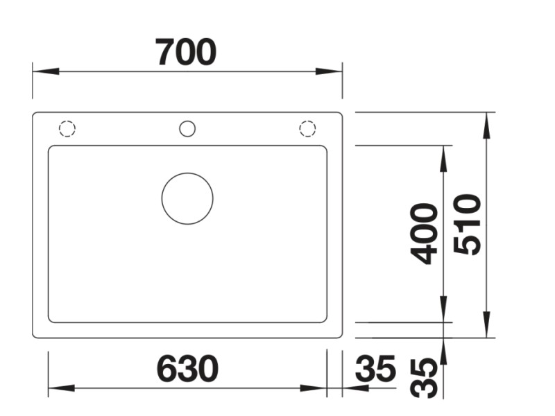 Evier 1 bassin Blanco 527323 detail 1