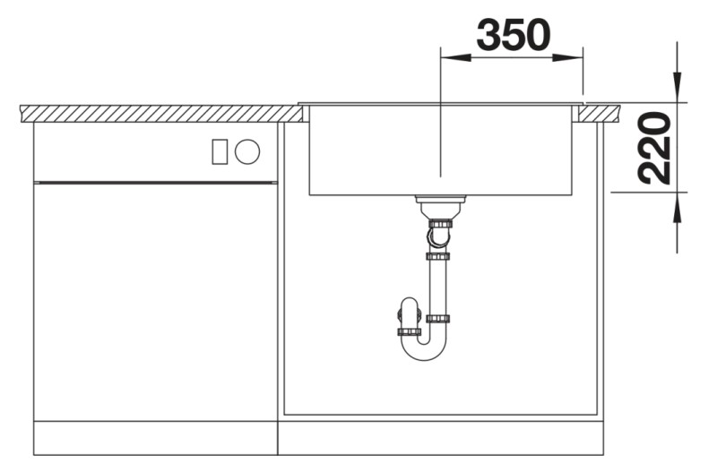 Evier 1 bassin Blanco 527323 detail 3