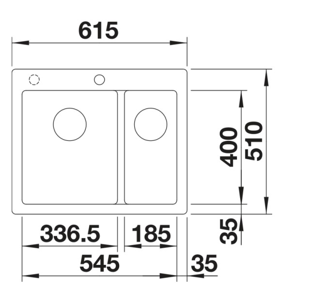 Evier 1 1/2 bassin Blanco 527322 detail 1