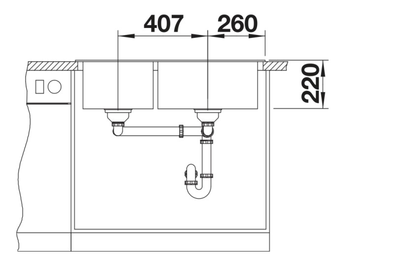 Anderhalve spoelbak Blanco 527325 detail 3