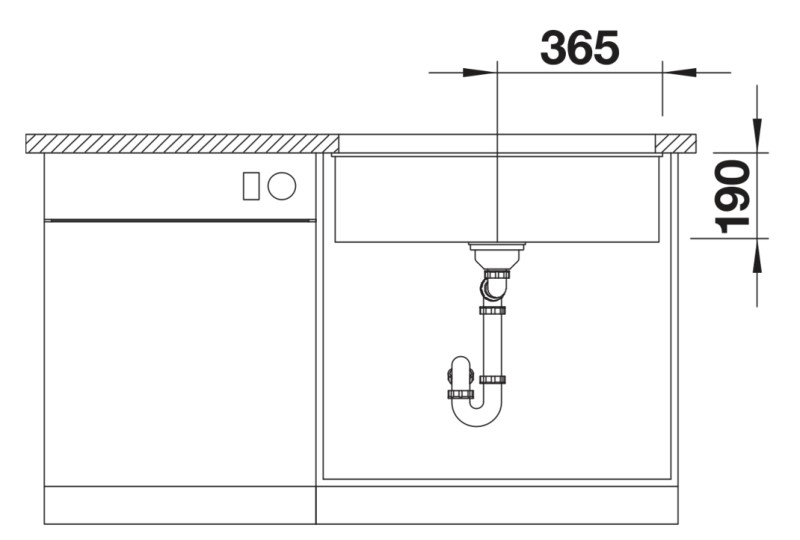 Evier 1 bassin Blanco 527356/** detail 3