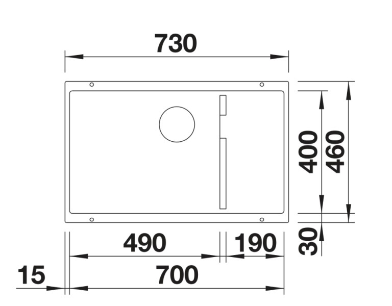 Evier 1 bassin Blanco 527355 detail 1