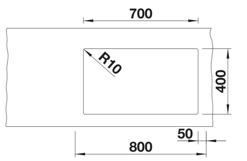 Enkele spoelbak Blanco 527355 detail 2