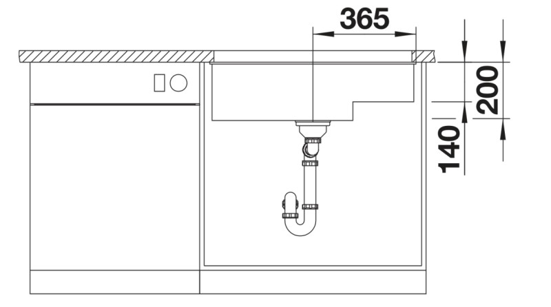 Enkele spoelbak Blanco 527355 detail 3