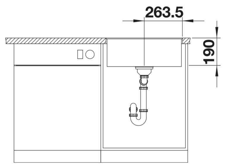 Evier 1 bassin Blanco 527352/** detail 2