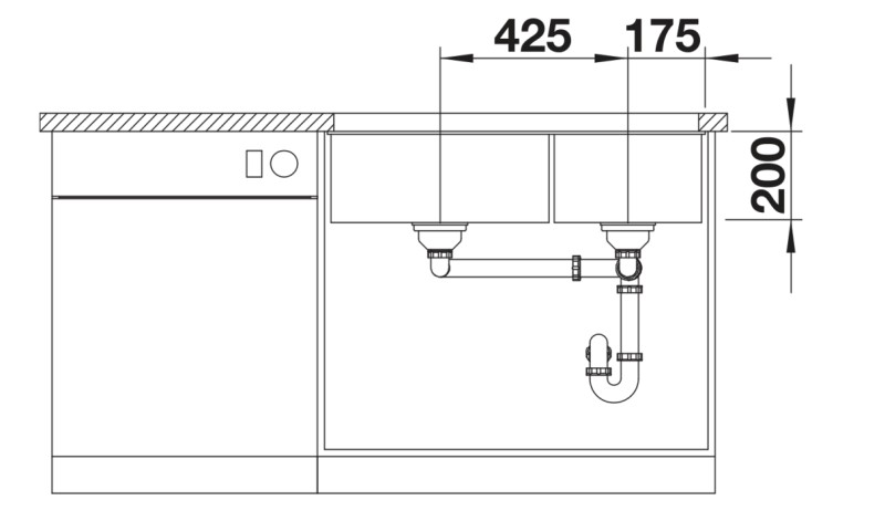 Anderhalve spoelbak Blanco 527351 detail 3