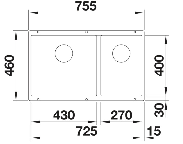 Anderhalve spoelbak Blanco 527350 detail 1