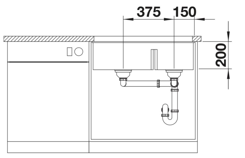 Anderhalve spoelbak Blanco 527350 detail 3
