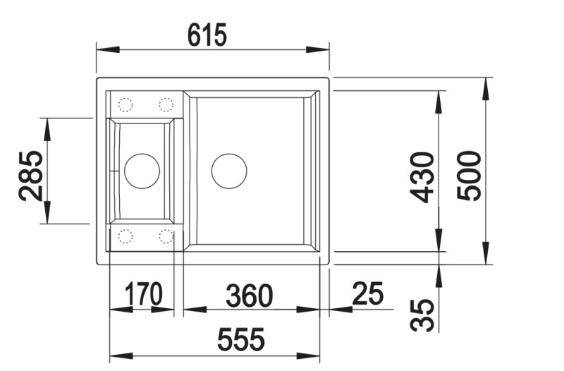Evier 1 1/2 bassin Blanco 527296 detail 1