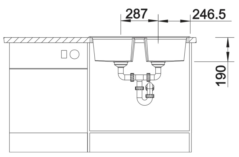 Evier 2 bassins Blanco 527281 detail 3