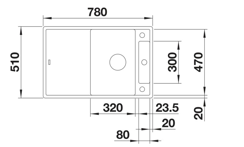 Evier 1 bassin Blanco 527218 detail 1