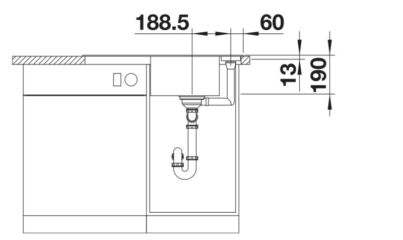 Enkele spoelbak Blanco 527219 detail 3