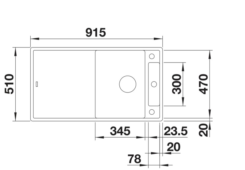 Evier 1 bassin Blanco 527223 detail 1