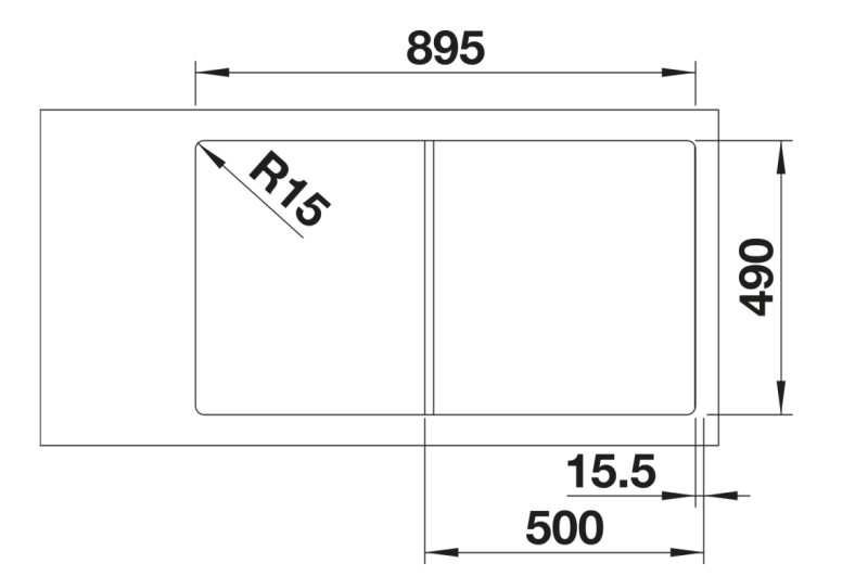 Evier 1 bassin Blanco 527223 detail 2