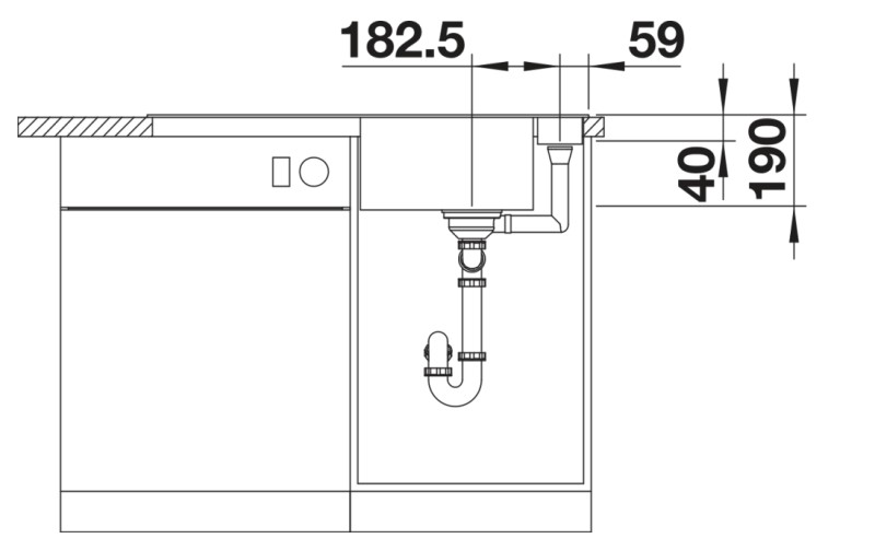 Enkele spoelbak Blanco 527223 detail 3