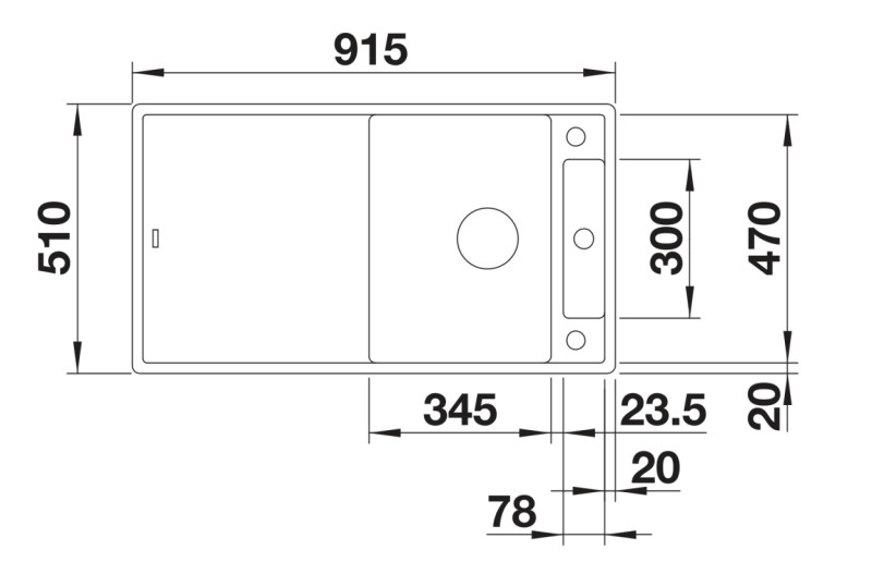 Evier 1 bassin Blanco 527222 detail 1
