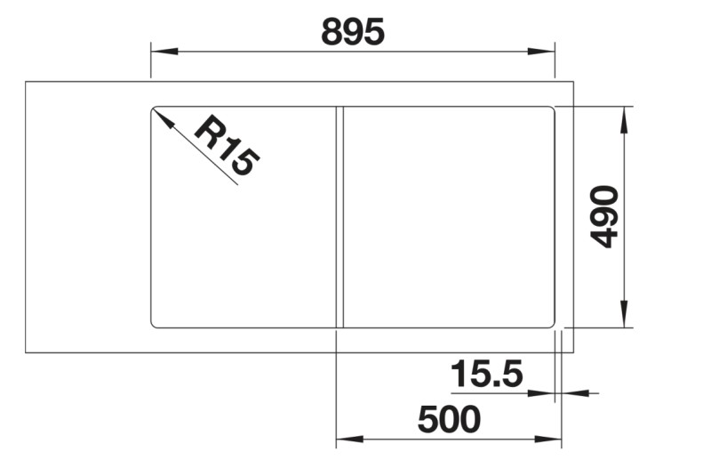 Evier 1 bassin Blanco 527222 detail 2