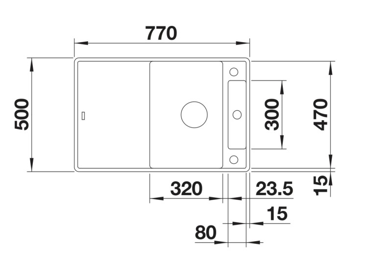 Evier 1 bassin Blanco 527221 detail 1