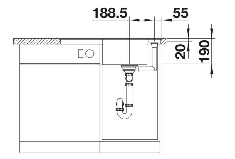 Evier 1 bassin Blanco 527221 detail 2