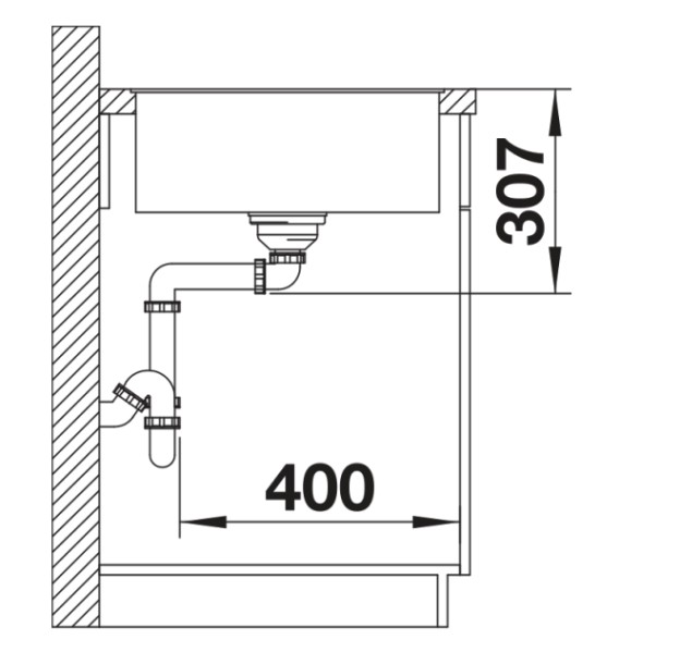 Enkele spoelbak Blanco 527221 detail 3