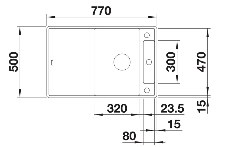 Evier 1 bassin Blanco 527220 detail 1