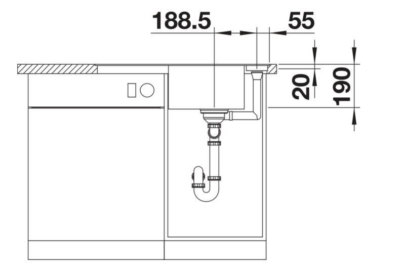 Evier 1 bassin Blanco 527220 detail 2