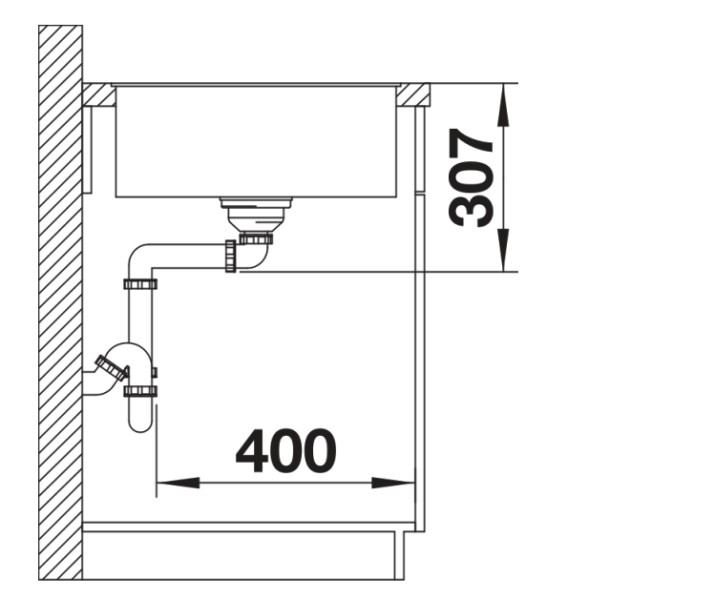 Evier 1 bassin Blanco 527220 detail 3