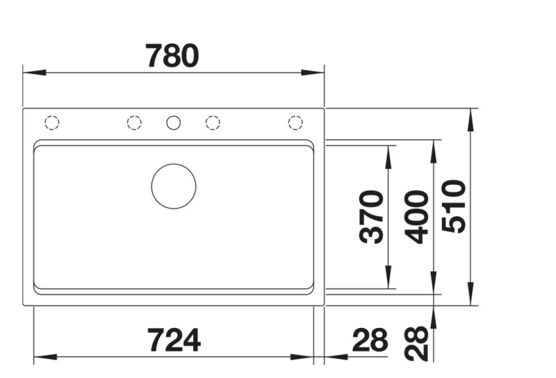 Evier 1 bassin Blanco 527262 detail 1