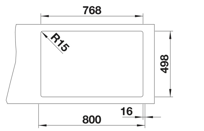 Enkele spoelbak Blanco 527262 detail 2