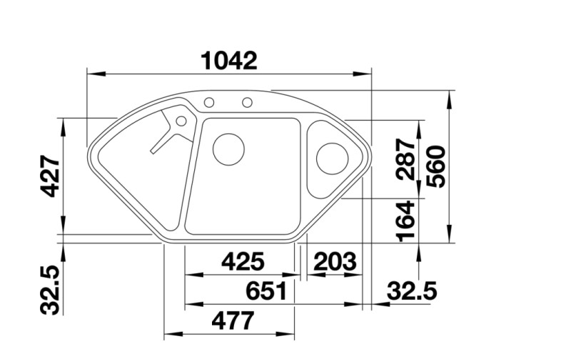 Evier d'angle Blanco 527239 detail 1