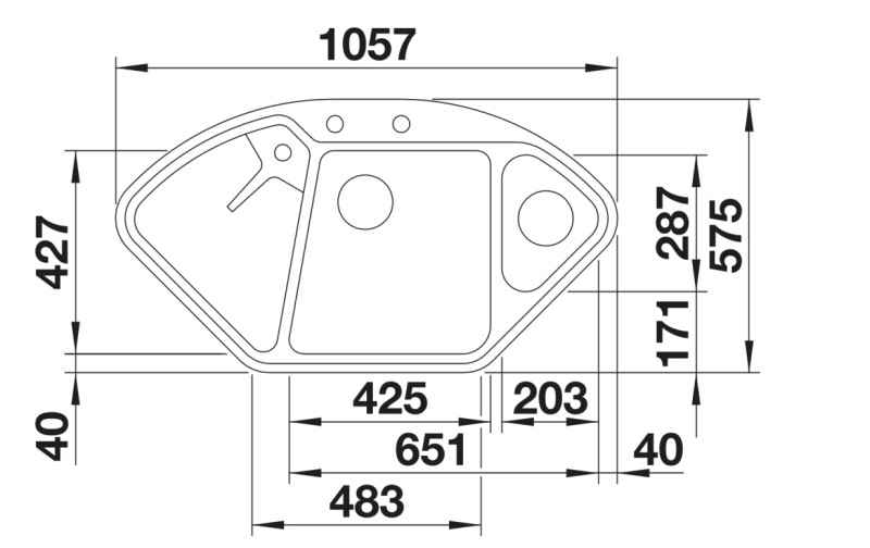 Evier d'angle Blanco 527238 detail 1