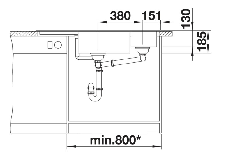 Evier d'angle Blanco 527238 detail 2