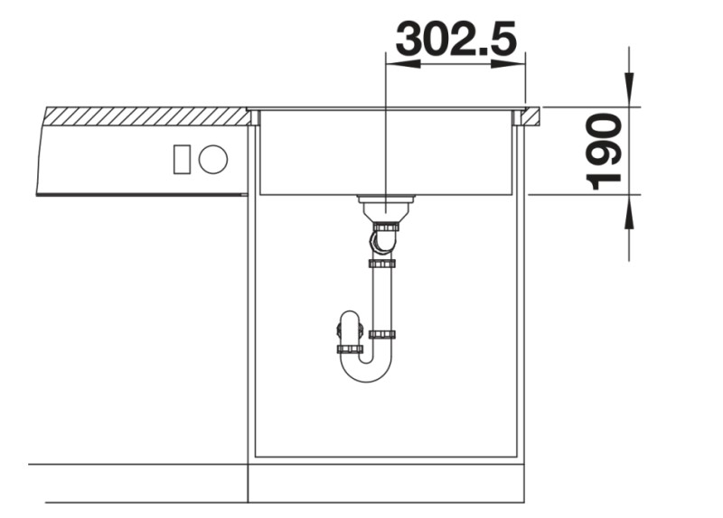 Evier 1 bassin Blanco 527247 detail 2